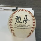 Nolan Ryan Signed Baseball w/ 5,000th Strikeout & 300th Win Inscriptions