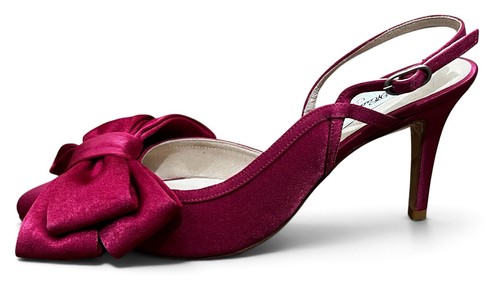 Mademoiselle Rose Création Satin rosa große Schleife Slingbacks 6,5 Handarbeit Paris - Bild 6 von 12