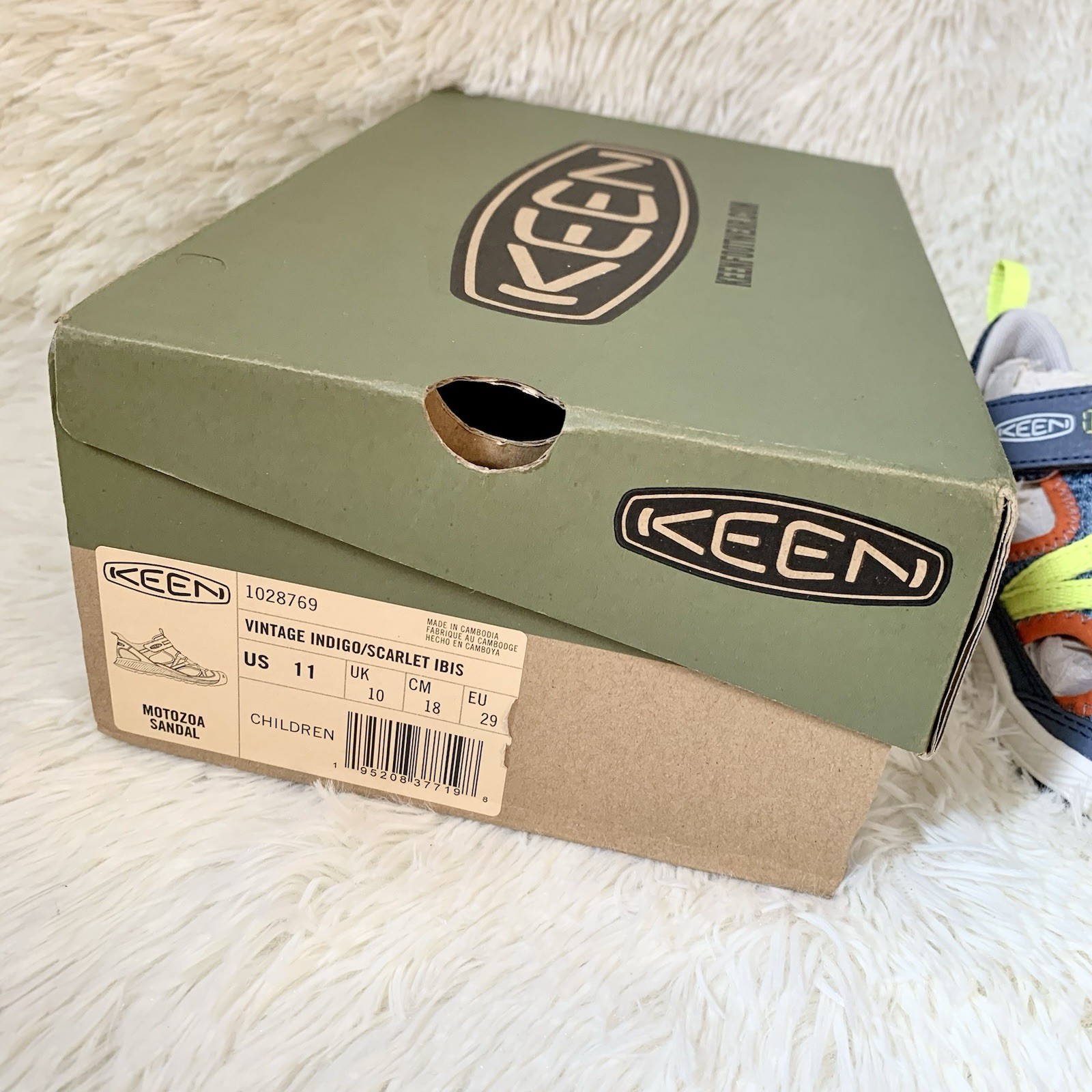Keen Outwear sandalo vintage indaco scarlatto Ibis Motozoa bambini US 11 UK 10 EU 29