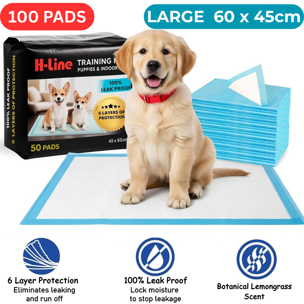 100 Large Puppy Training Trainer Train Pads Toilet Pee Wee Poo Dog Pet Cat Mats