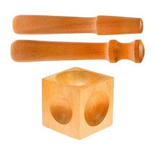 Wooden Square Dapping Block  Punch Set for Jewelry Making Metal Forming