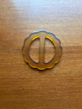 Translucent Dark Yellow Plastic Round Slide Belt Buckle 1-1/2 w Fits 3/4" w Belt