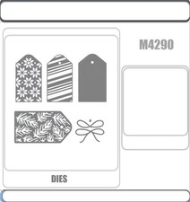 PATTERNED TAGS Stamp and Metal Cutting Dies for DIY Handmade Cards Scrapbook