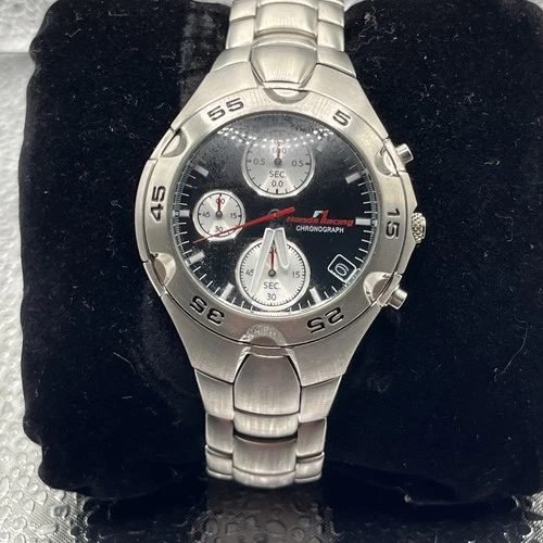 SEIKO Honda Racing VD57-D051 Chronograph Black Dial Quartz Men's Watch Vintage