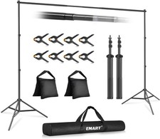 EMART Backdrop Stand 10x7ft WxH Photo Studio Adjustable Background Stand