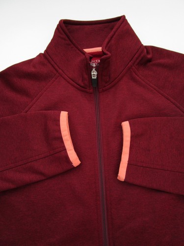 Womens Medium Straight Down Sweater 1/4 Zip golf burgundy red