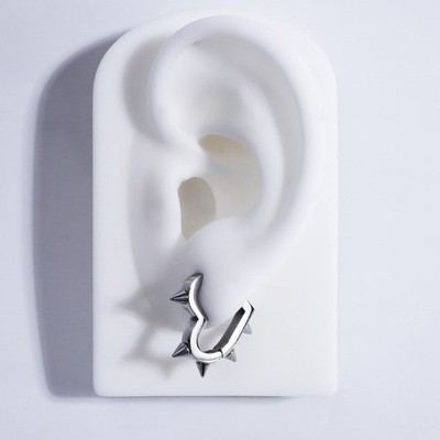 Spike-Earrings Titanium-Steel Punk Gothic Earrings for Men Women Hoop-Huggies