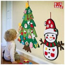 DIY Felt Christmas Tree Set With Ornaments Plus For Home Wall Hanging Felt Chris