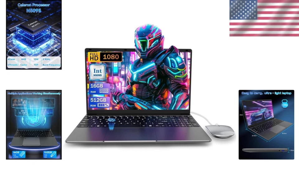 15.6 inch Laptop Computer,16GB RAM LPDDR4 512GB SD - Image 2 of 4