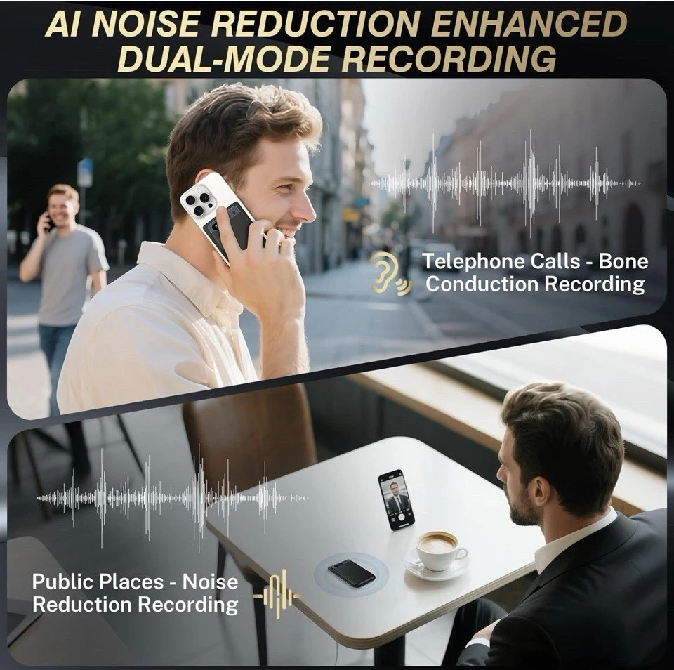 GKP9 AI Voice Recorder 64GB + Case, App Control, Recorder Transcribe Summarize - Image 3 of 4