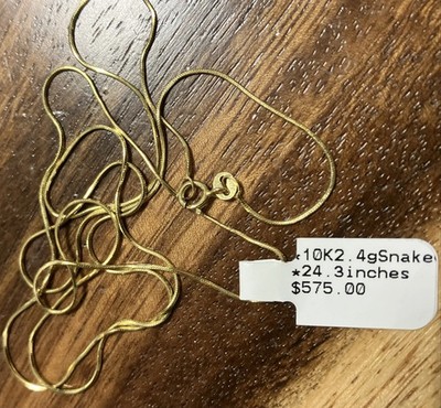 10kt Echt Massiv Gold Schlangenkette 2,4gramm 24'' Nagelneu mit Mängeln 10K