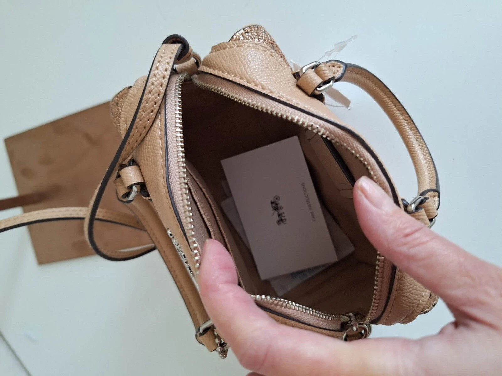 Borsa a tracolla Coach Micro Mini Bennett Star Glitter nuova