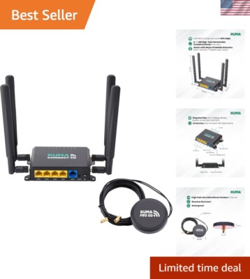 CONNECT PRO 4G LTE & 5G Portable WiFi Router with High-Gain Antenna - 300Mbps
