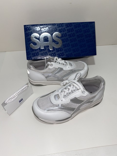 silver athletic shoes