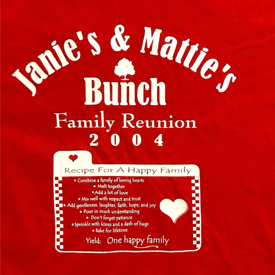 Camiseta De Colección 2004 Family Reunion Roja Gráfica Para Hombre XL Texas Foto 2 de 4