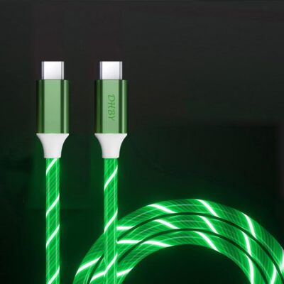USB C to C Fast Charging Cable Light-Up Green Current Visible 39in 240W