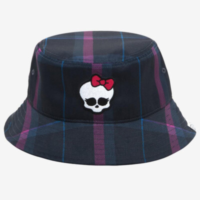 NWT Monster High Plaid Skullette Patch Bucket Hat Cap