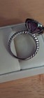 CLYDE DUNEIER STERLING CID HUGE CUSHION CUT AMETHYST DIAMOND HALO RING SZ 10.5❤ — photo 7