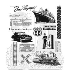Tim Holtz Stampers Anonymous "TRAVEL WAYS" Rubber Cling Stamp Set- CMS162