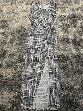 Mila Wrap Dress Blue White Abstract Sz Small