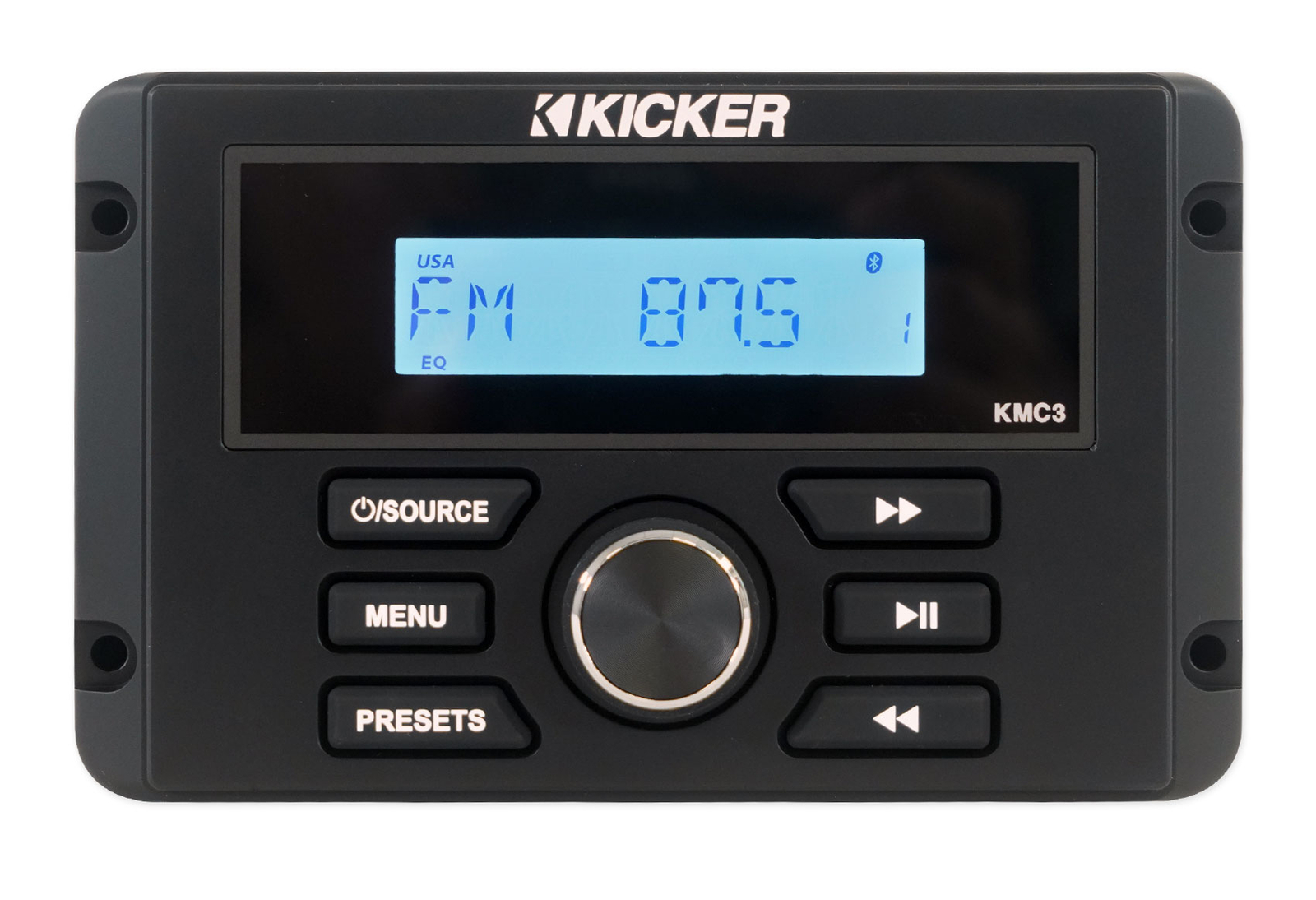 Цифровой медиаресивер KICKER KMC3 с Bluetooth пультом дистанционного управления 2 65-дюймовыми черными динамиками