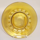 11 Indiana Colony Glass Plates 8.25" Amber Thumbprint Kings Crown Depression VTG