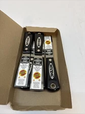 5 Pc Hyde 02050 1-1/4 in. Stiff Putty Knife, Black and Silver