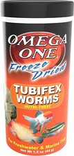 OMEGA ONE FREEZE DRIED TUBIFEX WORMS FISH FOOD NUTRI TREAT 1.5 OZ .CONTAINER