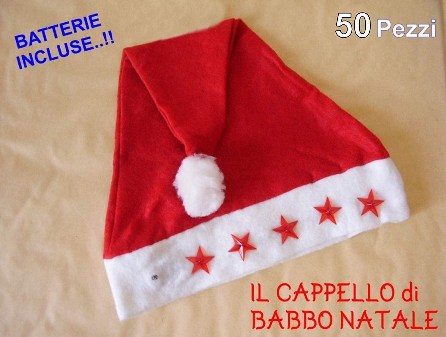 50 CAPPELLO BABBO NATALE TRADIZIONALE Panno Lenci STOCK FESTA PARTY ANIMAZIONE