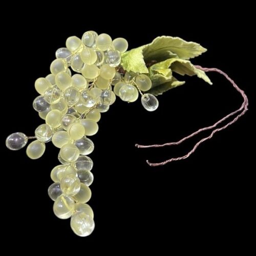 Remplissage bol à fruits MCM vintage Lucite acrylique raisins vert 5 grappes milieu du siècle - Photo 7 sur 10