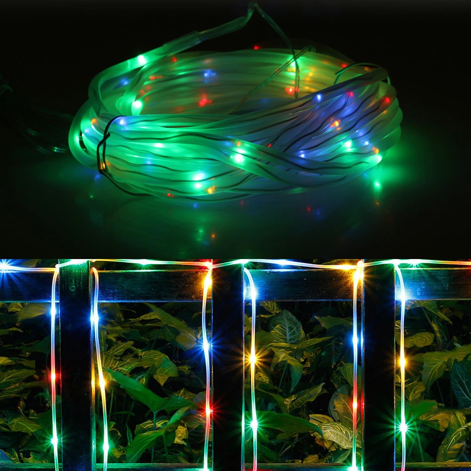 Solar Rope Powered Rope Tube String Lights LED Twinkle Strips Outdoor Garden Dec - Image 2 of 4