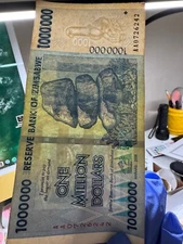 10 X Zimbabwe 1 Million Dollars Banknote, 1000000 CIRCULATED Currency, AA/2008