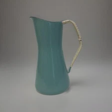 MCM Dansk Kobenstyle Turquoise Blue Enamel Pitcher Wrapped Handle Quistgaard 8’