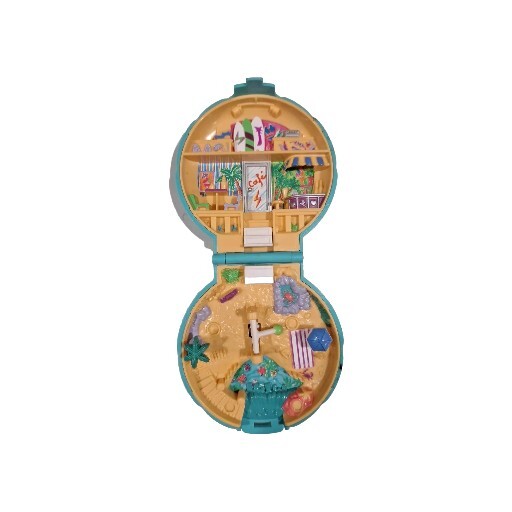 Vintage Polly Pocket Beach Party Shell Compact 1989 Bluebird Toys
