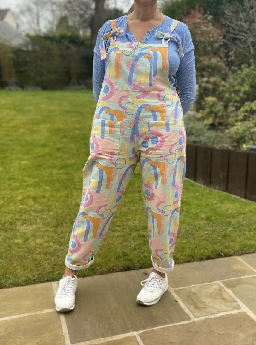 Women s Fun Festival 80s Style Organic Cotton Dungarees