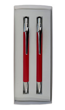 Set Of 2 Red Ballpoint Pens Black Ink With Stylus Tip New In Box