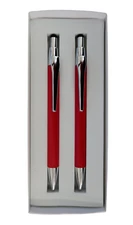 Set Of 2 Red Ballpoint Pens Black Ink With Stylus Tip New In Box