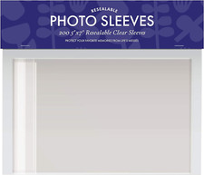 5X7 Photo Sleeves 200 Count  Crystal Clear Archival Plastic Sleeves with Self