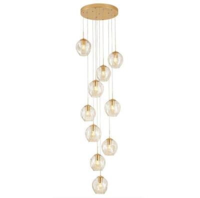 Glass Pendant Lamp Stairs Loft Ceiling Light Hotel Lobby Chandelier Lighting
