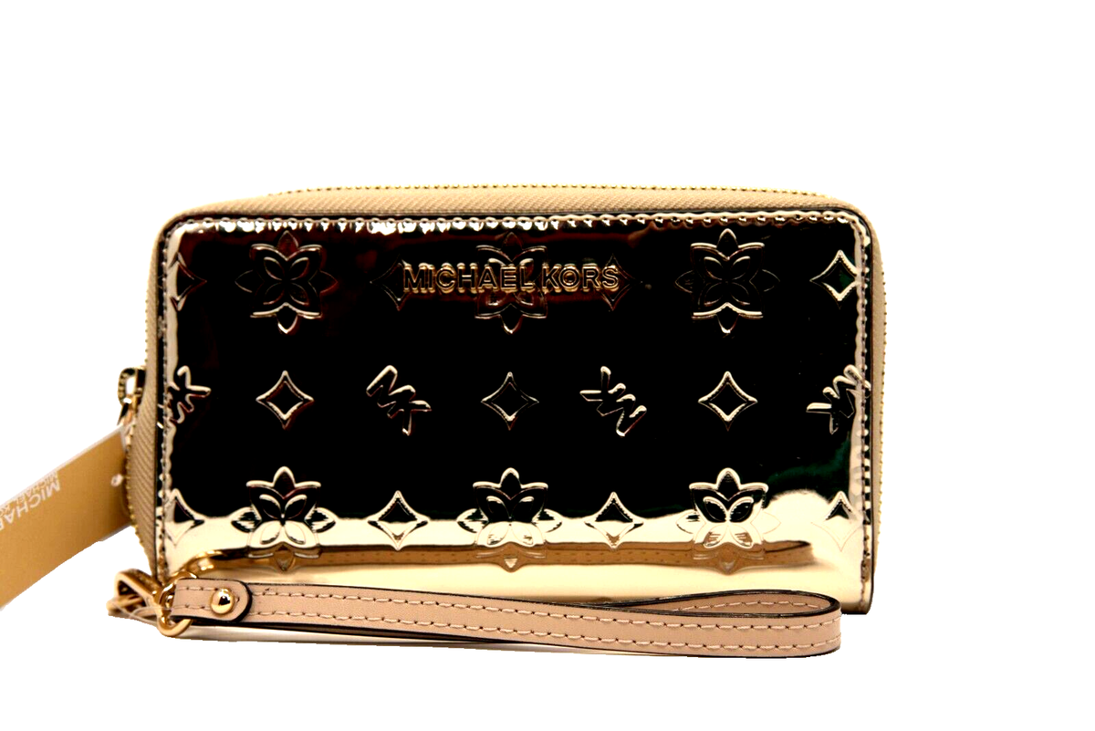 Michael Kors Jet Set Travel Large Smartphone Wristlet Pale Gold