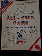 1977 WHA ALL-STAR GAME PROGRAM AUTOGRAPHS HARTFORD WHALERS  NEW ENGLAND HOCKEY 