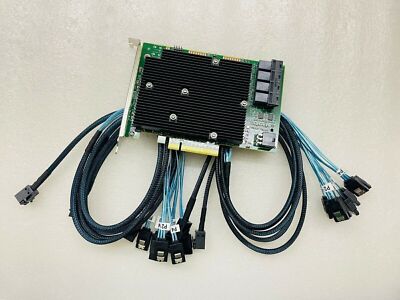 LSI  IT Mode 9300-16i 16-port SAS9300-16I 12GB/s Host Bus Adapter W CABLES US