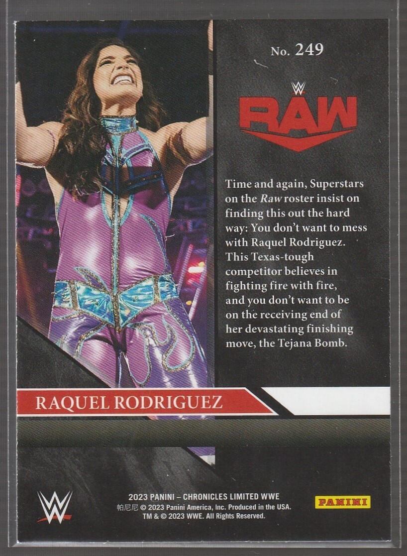 レイチェルページ 2023 Panini Chronicles WWE #249 Raquel Rodriguez/Limited | eBay