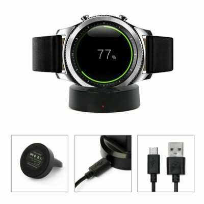 Wireless Charging Dock Charger for Samsung Galaxy Watch Gear S3 Frontier Classic