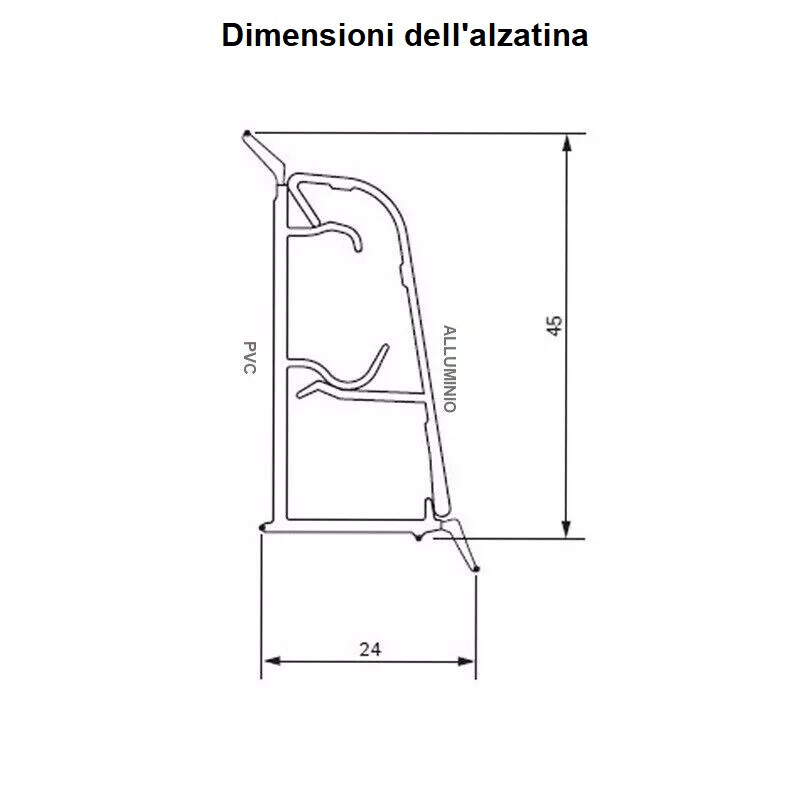Alzatina Per Cucina In Alluminio 2 Metri - Con Accessori, Spalletta Per Top, Made In Italy - Foto 5