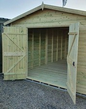 WOODEN WORKSHOP TANALISED SHED HEAVY DUTY 14MM PRESSURE TREATED T&G TIMBER SHED