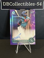 2022 Bowman Chrome Luis Chevalier 1st Purple Auto 218/250 Seattle Mariners