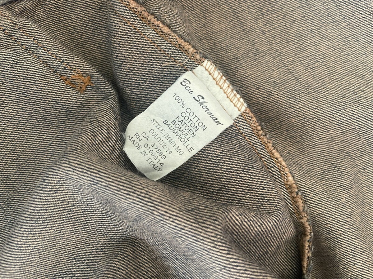 Mens Designer Ben Sherman Jeans Blue Denim Jacket Uk L Rare