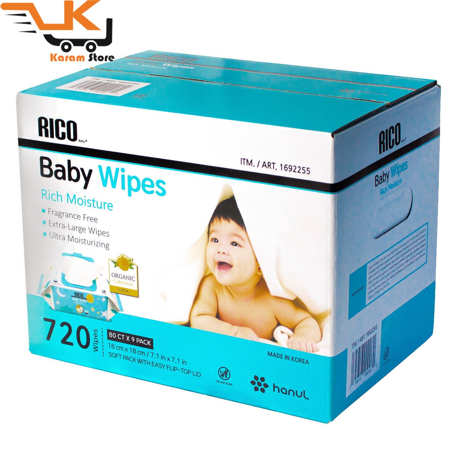 RICO Baby Wipes, 720-Count