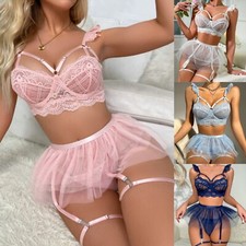 Bridal Lingerie for Women Lace Babydoll Mesh Nightwear Chemise Nightie Underwear